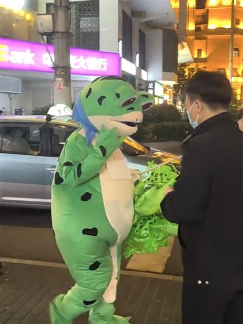 “卖崽青蛙”火遍全网，却在上海被抓！城管局长：擅自兜售物品！ | 极目新闻