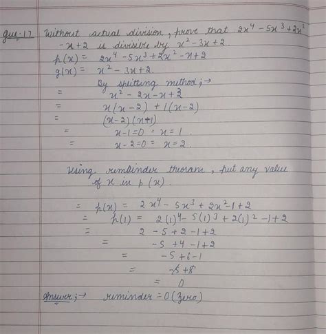 without actual division, prove that 2x⁴-5x³+2x²- x+2 is exactly ...