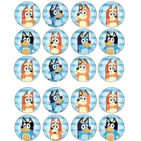 Buy 20 Blue Dog Pre-Cut Edible Wafer Paper Cupcake Topper Cake ...
