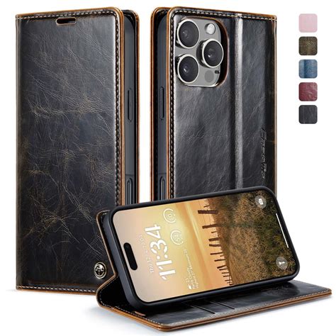 CaseMe Кожаный книжка чехол для Apple iPhone 16 Pro Max / Aйфон 16 про ...