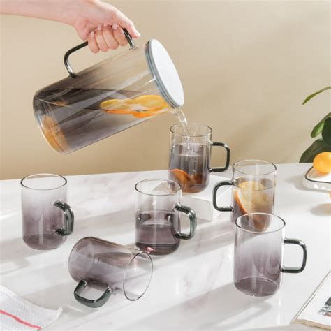 Ombre Glass Jug And Cup Set Of 7 Online - Premium Jug Set | Nestasia