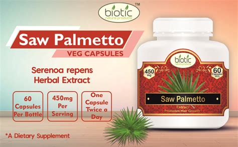 Buy Biotic Natural Saw Palmetto Capsules for Hair Supplement for Men ...