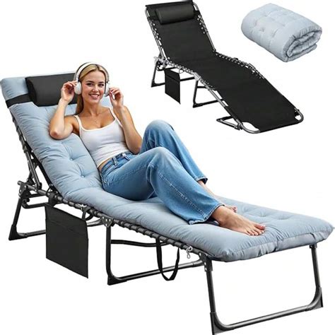 Outdoor Face Down Chaise Lounge Chair With Arm Hole & Removable Pillow ...