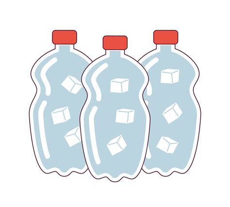 Bottled water pack semi flat colour vector object. Water bottles stack ...