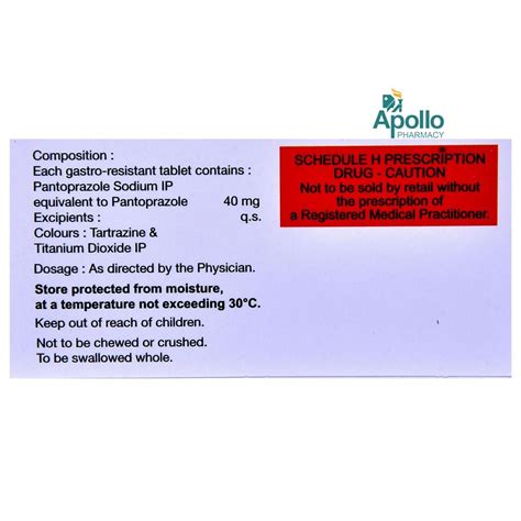 Pantop 40 Tablet 15's Price, Uses, Side Effects, Composition - Apollo ...