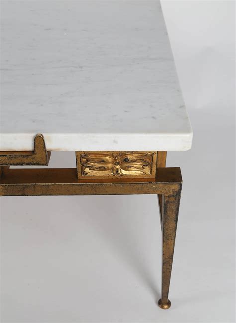 Solid Bronze, Gold Leaf and Marble Cocktail Table by Arturo Pani at 1stDibs