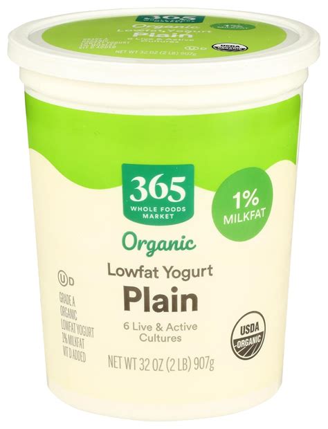 Amazon.com: 365 by Whole Foods Market, Organic Plain Low Fat Yogurt, 32 ...