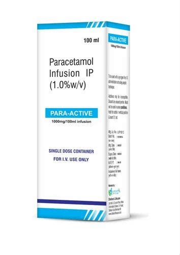 IV Fluids - Intravenous Infusion - PARA-ACTIVE 1000MG/100ML(Paracetamol ...