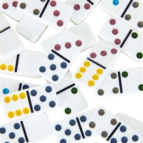 28 Piece Double 6 Colour Dot Dominoes Game - Kmart