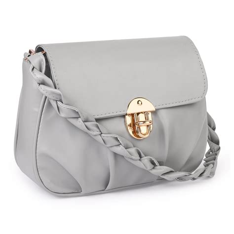 Ms. Trendy Stylish Vegan Leather Cross Body Sling Bag - Grey – Aliza ...