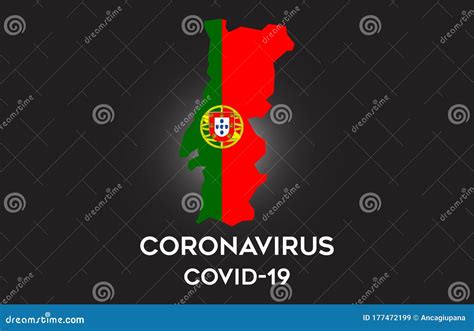 CoronaVirus in Portugal and Country Flag Inside Country Border Map ...