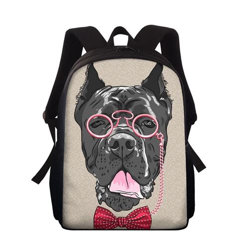 Pit Bull Dog Print School Backpack 15 Inch Girls Boys Women Mochila ...