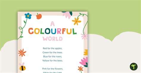 Image result for Color My World Poem Examples