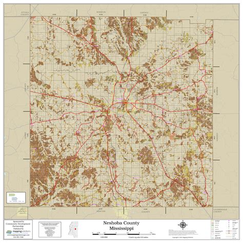 Neshoba County Mississippi 2022 Soils Wall Map | Mapping Solutions