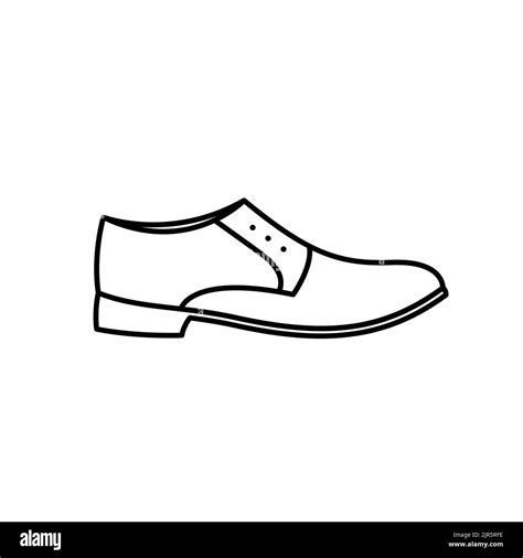 Mens classic dress shoe outline vector icon. EPS. Oxfords side view ...
