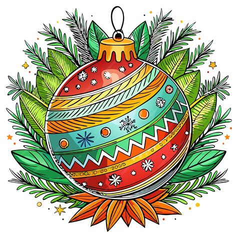Cute Christmas ornaments Merry Christmas Vector Cartoon Illustration ...
