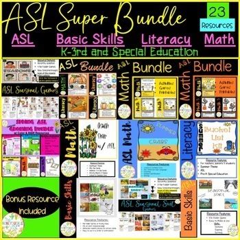 Image result for ASL Worksheets Bundle