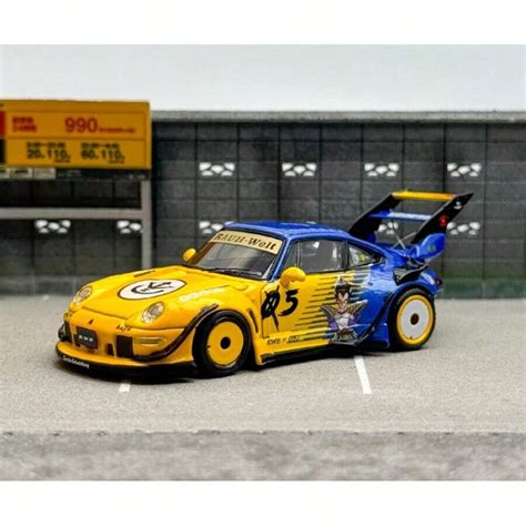 SW 1:64 Yellow RWB 993 911 Racing Sports Model Diecast Metal Car ...