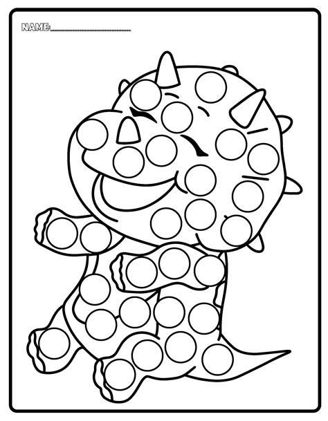 Dino-Dots: Fun and Easy Dot Marker Coloring Pages for Kids | Made By ...