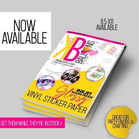 Ultra Glossy Waterproof Vinyl Sticker Paper – KB Balloons and More