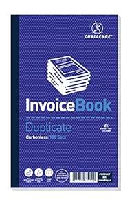 Challenge 210 x 130 mm Duplicate Invoice Book with Vat, Carbonless, 100 ...