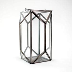 Behoma Geometric Wall Hanging Lantern with Metal & Glass for Home Dcor ...