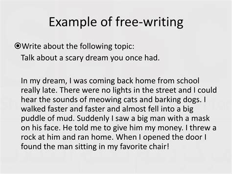 Image result for Free Write Examples