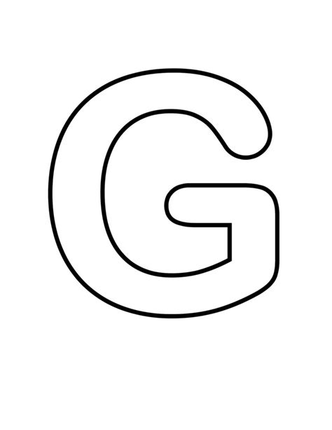 the letter g is shown in black and white