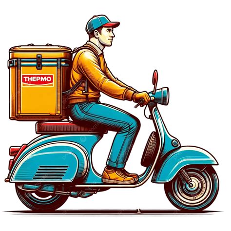 Young Courier Delivery Man Food With Motorcycle, Home Delivery Boy ...