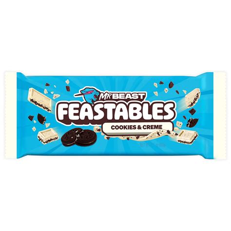 (2 pack) Feastables Mr Beast Cookies and Creme White Chocolate Bar, 2.1 ...