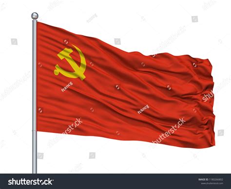 Chinese Communist Party Flag On Flagpole Stock Illustration 1180266802 ...