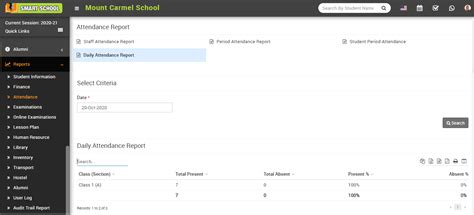 How to check Daily (period) Attendance report? - Smart School : School ...