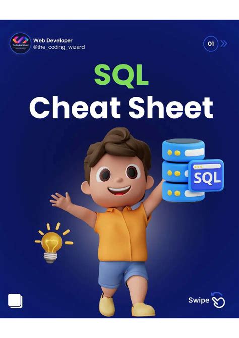 SQL Cheat Sheet for Web Developer Course - Key Coding Tips - Studocu