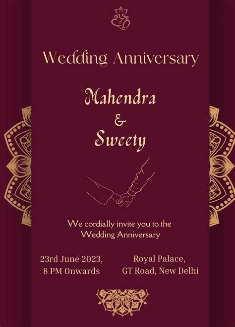 Wedding Anniversary Invitation Card Charming - Shaadi Vibes