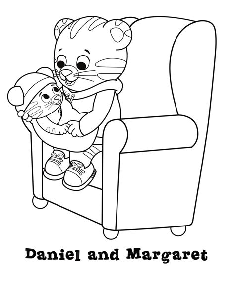 Coloring Tiger Daniel Margaret Pages Neighborhood Draw Print Drawing ...