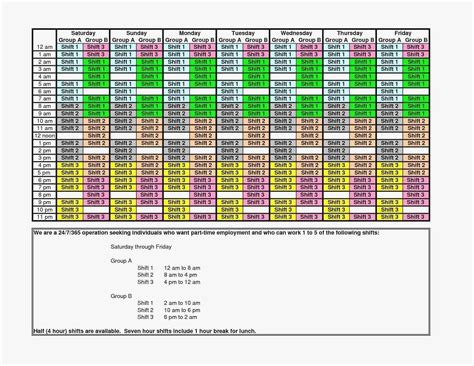 12 Hour Shift Schedule Template Excel - Content Calendar Template