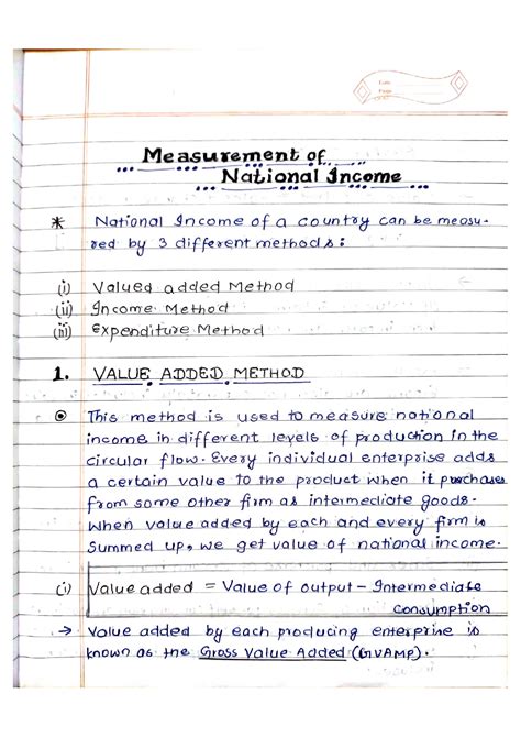 SOLUTION: Macroeconomics - Measurement of National Income Handwritten Notes - Studypool