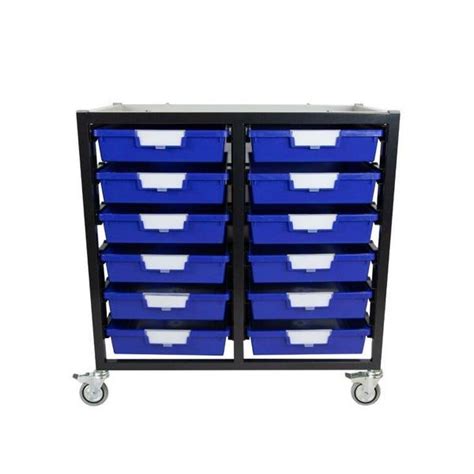 Storsystem Commercial Grade Mobile Bin Storage Cart with 12 Blue High ...