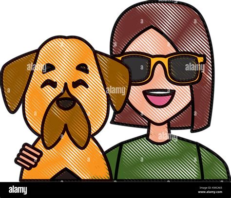 Woman with dog cartoon Stock Vector Image & Art - Alamy