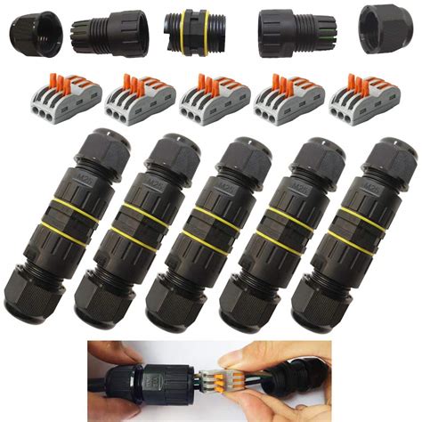 CESFONJER Junction Box Outdoor Waterproof IP68 3 - Way Line M25 Cable ...