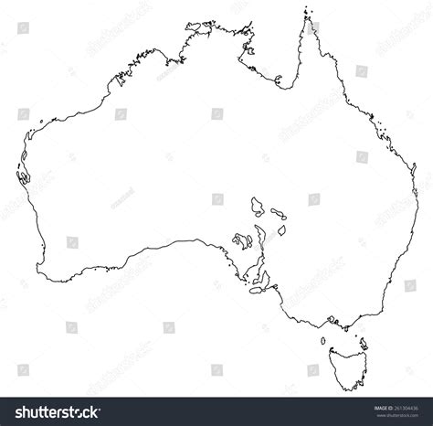 Line Map Australia Stock Vector (Royalty Free) 261304436 | Shutterstock