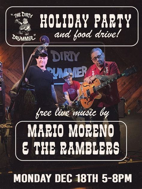 Dirty Drummer Holiday Happy Hour Food Drive with Mario Moreno & The ...
