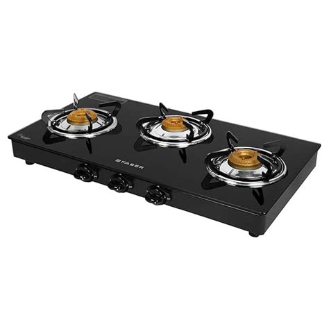 Buy Faber POWER3BBBK Manual Ignition 3 Burner Glass Cooktop Gas Stove ...