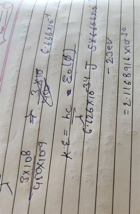 If the sodium metal is irradiated with a wavelength 450 nm, calculate ...