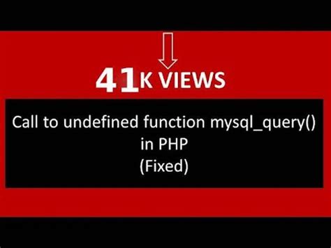 Image result for Call to Undefined Function MySQL Query