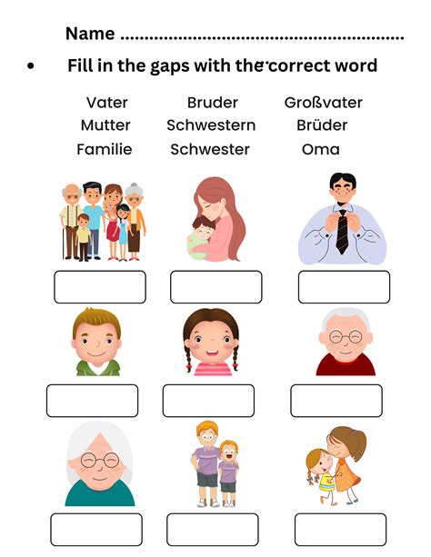 German Family Members Flashcards & Worksheets. Vocab activity games for kids. | Made By Teachers