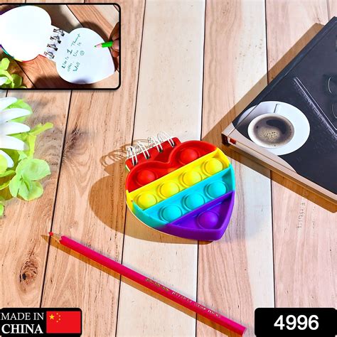 4996 Heart pattern Pop it Fidget Spiral Notebook Bubble Push Pop Fidge ...