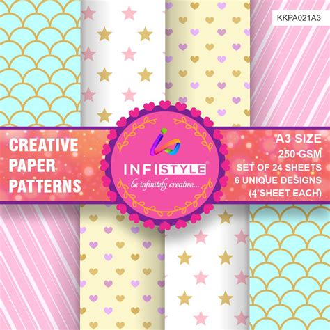 Patterned Craft Paper for Scrapbooking 24 Sheets – Infistyle