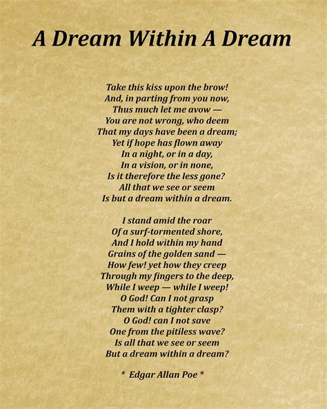 A Dream Within A Dream Poem by Edgar Allan Poe, Typography Print ...