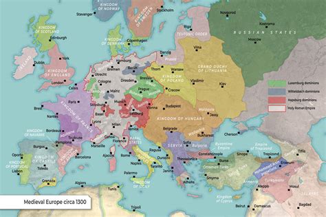 Map of Medieval Europe, circa 1300 | TheCollector